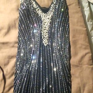 swarski crystal dress black size large
